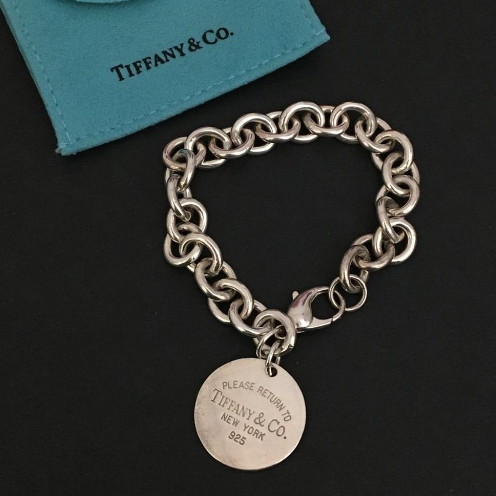 TIFFANY&CO. Please Return to Tag Plate Chain Silver 925 Bracelet / 1E4226